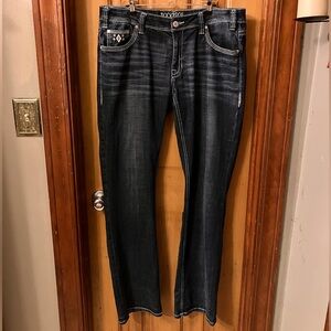 Rock & Roll Cowgirl “Boyfriend” Dark Blue Jeans